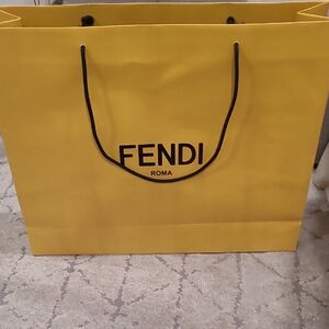 Fendi Yellow Tote with Black Handles